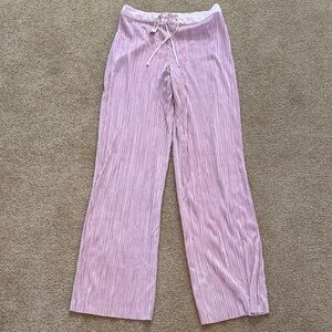 Victoria's Secret Pleated Lounge Pajama Pants Metallic Pink S